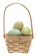 Speckled Easter Eggs in a Basket Isolated