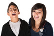 Two Smiling Siblings