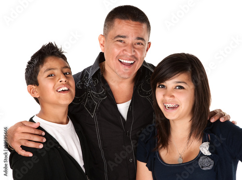 Photo: Father with Two Children Father with Two Children