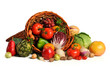 Cornucopia With Fresh Fruits and Vegetables