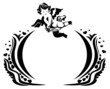 Abstract decorative frame with cherub