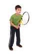Tenis chlapec izolovaných na bílém