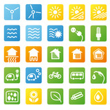 green energy icons