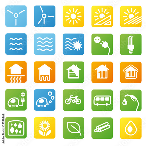 Vektor: green energy icons green energy icons