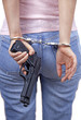 Handcuffed and armed female Handcuffed and armed female