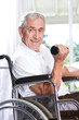 Elder man doing exercises