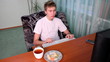 time lapse. teenager plays computer.