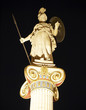 statue of Athena on a column, Athens , night view