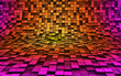 Colorful 3d cubes in motion