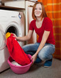 woman doing laundry