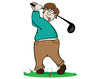sehr konzentrierter Golfschwung