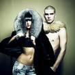 Young attractive couple. Handsome man and sexy woman