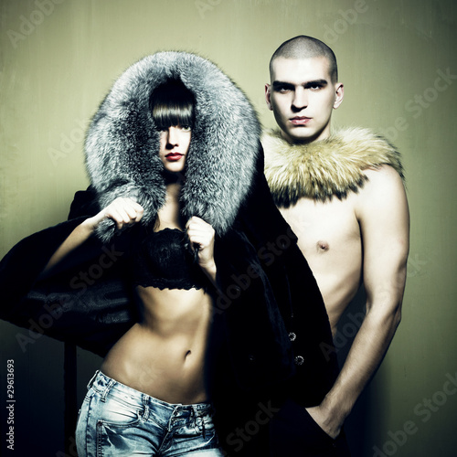 写真: Young attractive couple. Handsome man and sexy woman点 Young attractive couple. Handsome man and sexy woman