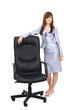 contemporary office chair and businesswoman contemporary office chair and businesswoman