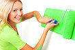 woman paint on wall