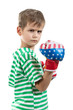 Angry boy pugilist