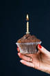 muffin with a candle