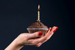 muffin with a candle
