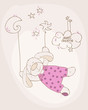 Sleeping Baby Bear Cute Card