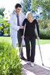 Trying to walk with a doctor's help