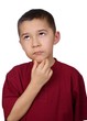 Foto: Kid with chin in hands looking up thinking Kid with chin in hands looking up thinking