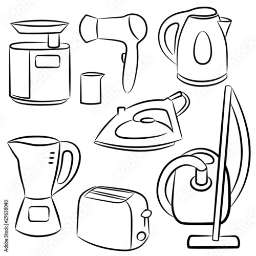 Household appliances. Vector illustration. © Bellenixe #29638048 ...