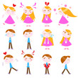 cute cartoon kids vector set