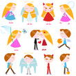 cute cartoon kids vector set