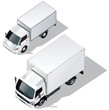Vector delivery truck isometric set