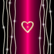 vertical tracery with brilliants and heart on red background