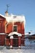 Icicles on the cottage.
