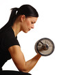 Frau mit Hantel beim Training