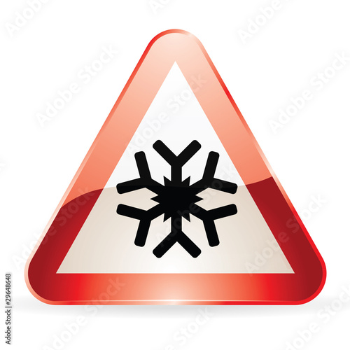 Vector: Panneau de signalisation "Attention verglas" Panneau de signalisation "Attention verglas"