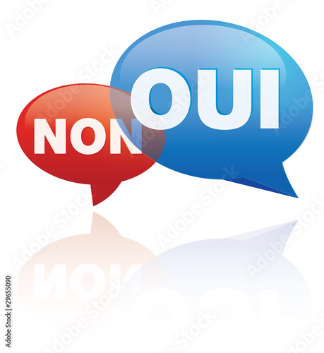 Illustration: vote oui - non. Le oui gagne vote oui - non. Le oui gagne