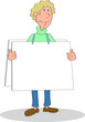 man advertising panel