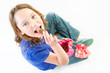 Young girl eating chocolate