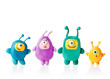 Portrait of a happy family of monsters | Isolated
