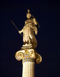 statue of Athena, Athens Greece , night view, room for type statue of Athena, Athens Greece , night view, room for type
