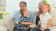 Family watching tv