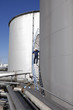 oil-worker and fuel-storage tank