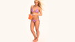Wonderful blonde woman in swimsuit