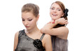 Two young beautiful  women
