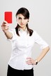 Girl with red card