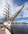 Sail boat at the pier in Gdynia, Poland.