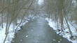 Creek with Snow Falling