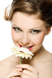 Photo: a beauty girl with gerber a beauty girl with gerber