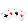 Jeux de cartes. Carré d'as. poker gagnant