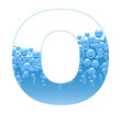 Bubbles and Water Isolated Alphabet Letter O