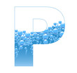 Bubbles and Water Isolated Alphabet Letter P