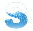 Bubbles and Water Isolated Alphabet Letter S